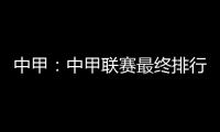 中甲�：中甲联赛最终排行榜 东亚夺冠 东进八喜降级
