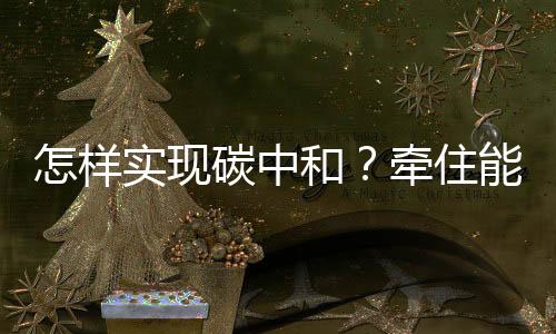 中和碳中和的牵住三个90%现在